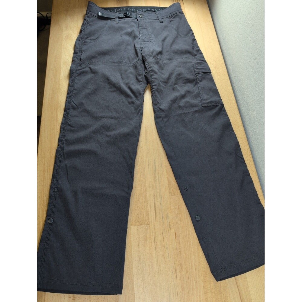 Prana Zion Pants Mens 28x30 Fit 30x30 Gray Hiking Cargo Belted